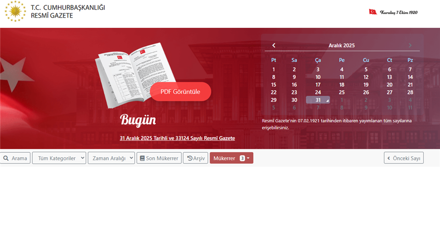  İTHALAT REJİMİ KARARINDA DEĞİŞİKLİK YAPILMASINA İLİŞKİN KARAR, İTHALATTA İLAVE GÜMRÜK VERGİSİ UYGULANMASINA İLİŞKİN KARARDA DEĞİŞİKLİK YAPILMASINA DAİR KARAR VE İTHALAT TEBLİĞLERİ 31 ARALIK 2025 TARİHLİ VE 33124 SAYILI (ÜÇÜNCÜ MÜKERRER) RESMİ GAZETE’DE YAYIMLANDI